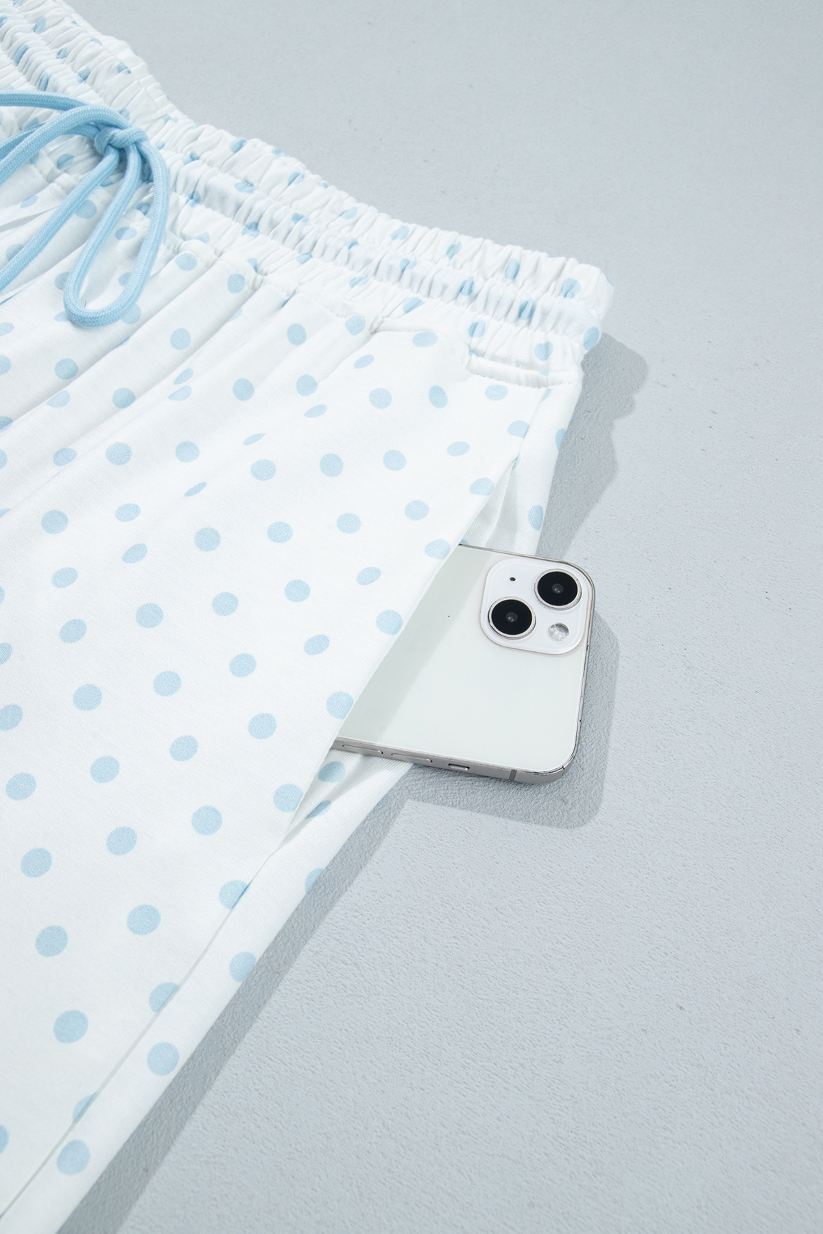 Women's Fall Polka Dot Colorblock Drawstring 2 Piece Set