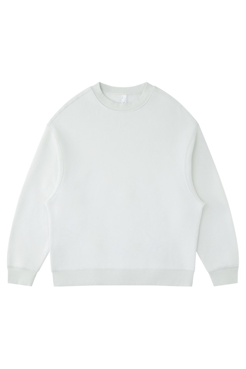 Unisex Fall Winter Fleece-Lined Loose Crewneck Sweatshirt