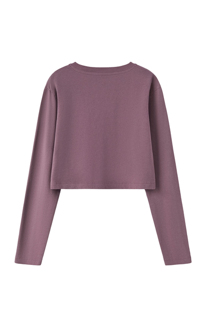 Women's Washed Raw Cut Patchwork Boxy Crewneck Sweatshirt