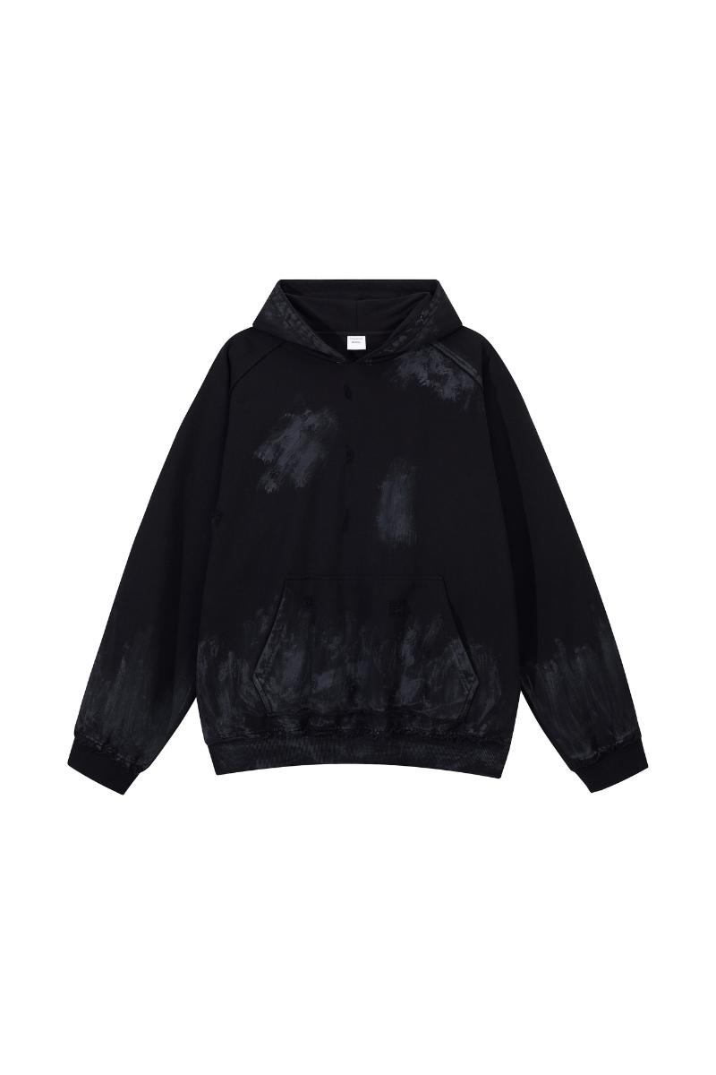 Women Fall Clothing Paint Distressed Oversized Hoodie