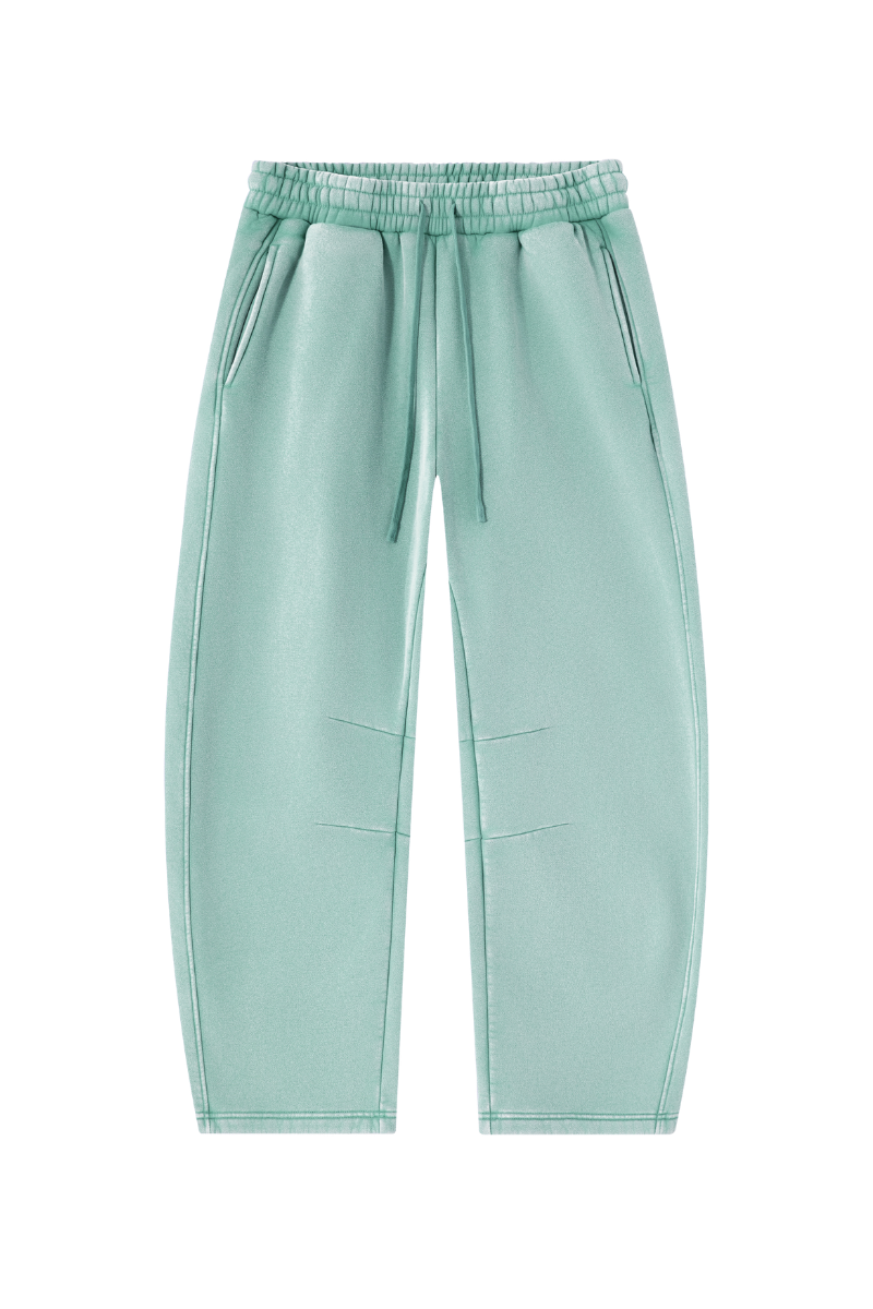 Unisex Fall Clothing Fleece-Lined Curved Wide-Leg Pants