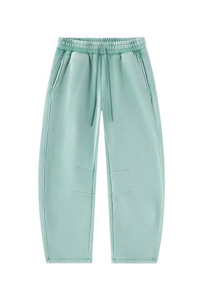 Unisex Fall Clothing Fleece-Lined Curved Wide-Leg Pants