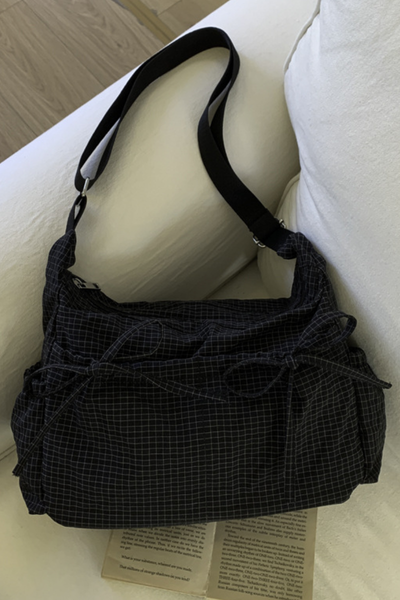 Unisex All Season Plaid Bow Large Hobo Crossbody Bag