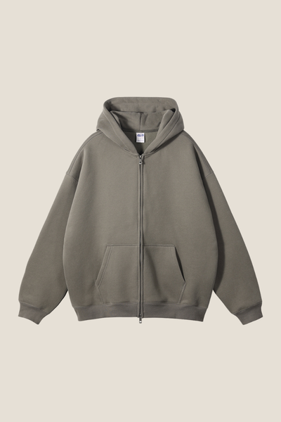 Men's Streetwear 350G Heavyweight Full Zipper Hooded Jacket