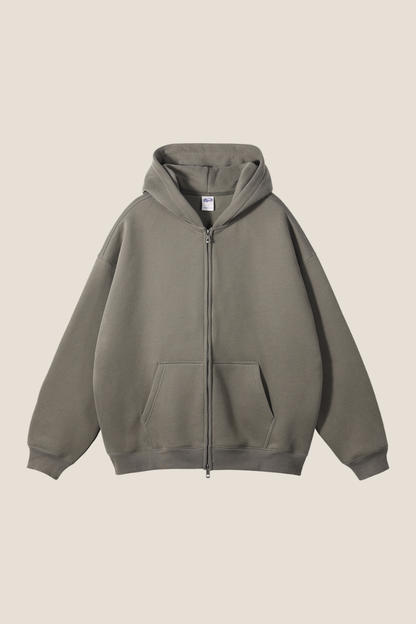 Men's Streetwear 350G Heavyweight Full Zipper Hooded Jacket
