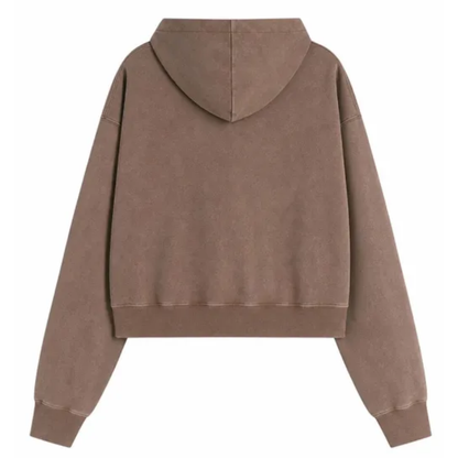 Women's Fall Dazzling-Wash Cropped Pullover Hoodie