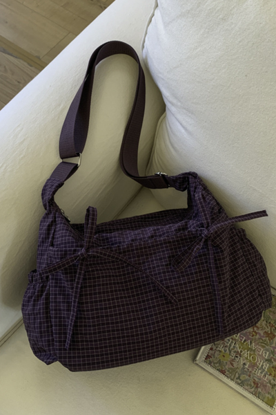 Unisex All Season Plaid Bow Large Hobo Crossbody Bag