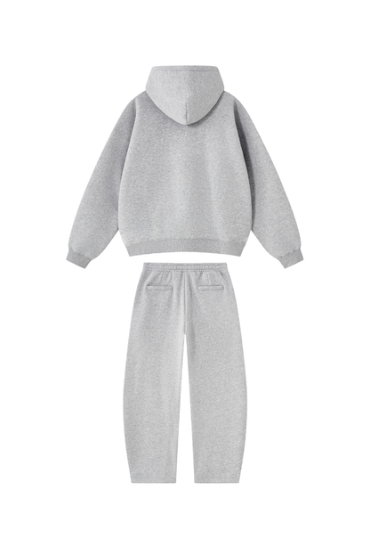 Men Fall Clothing Boxy Fleece Hoodie Wide-Leg Pants Set