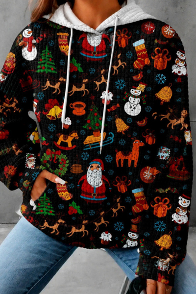 Unisex Fall Clothing Halloween Waffle Knit Graphic Hoodie