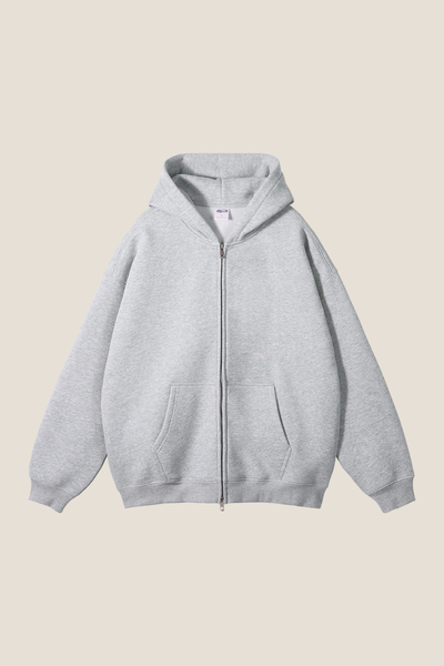 Men's Streetwear 350G Heavyweight Full Zipper Hooded Jacket