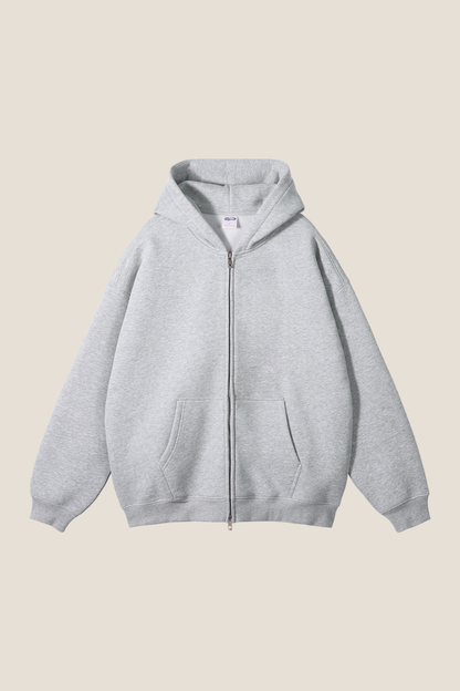 Men's Streetwear 350G Heavyweight Full Zipper Hooded Jacket