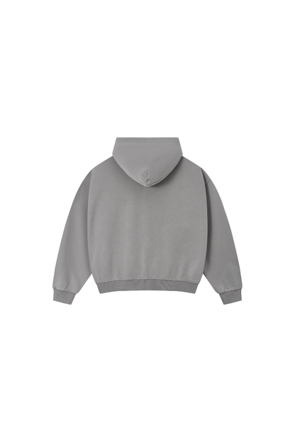 Unisex Fall Clothing Snow Wash Brushed Fleece Zip Hoodie