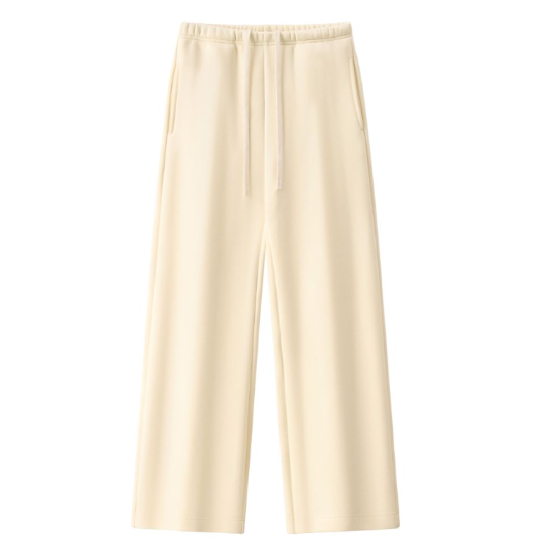 Unisex Spring Cotton Wide-Leg Drawstring Pocket Sweatpants