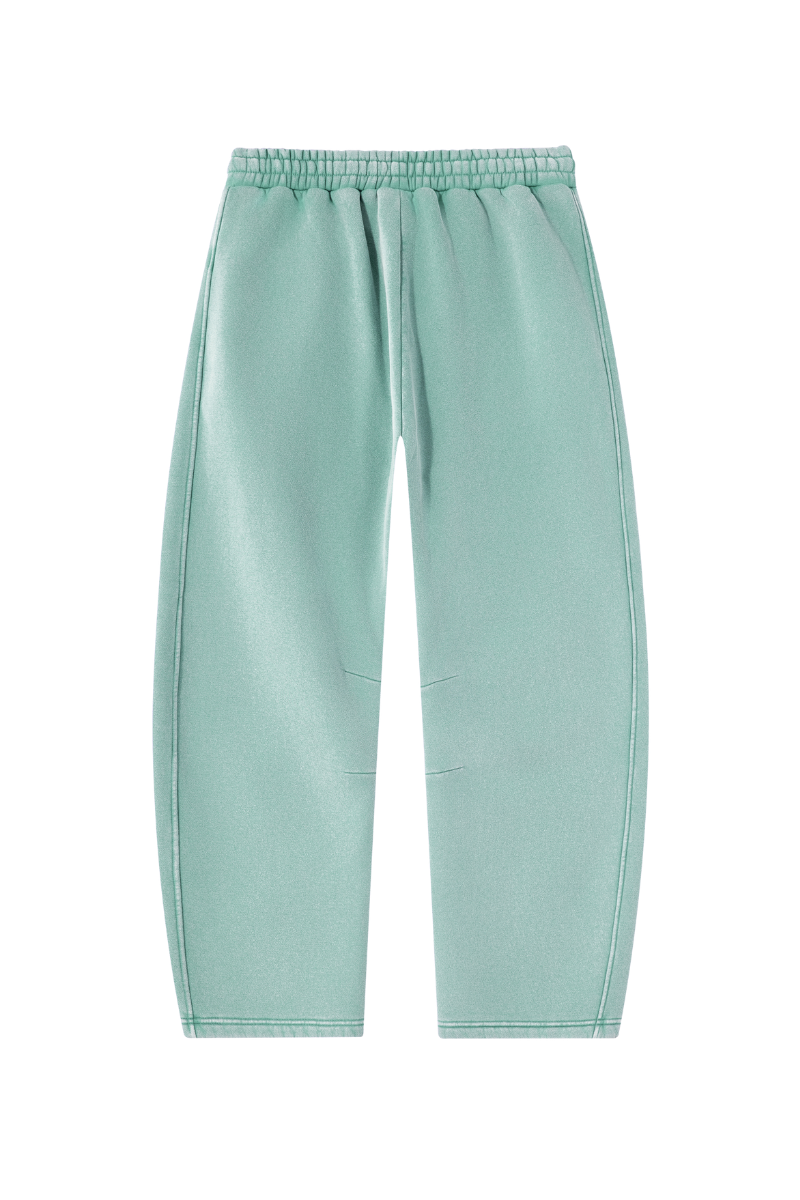 Unisex Fall Clothing Fleece-Lined Curved Wide-Leg Pants