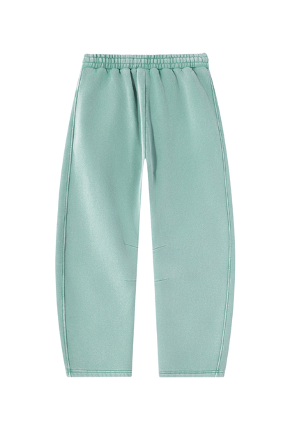 Unisex Fall Clothing Fleece-Lined Curved Wide-Leg Pants