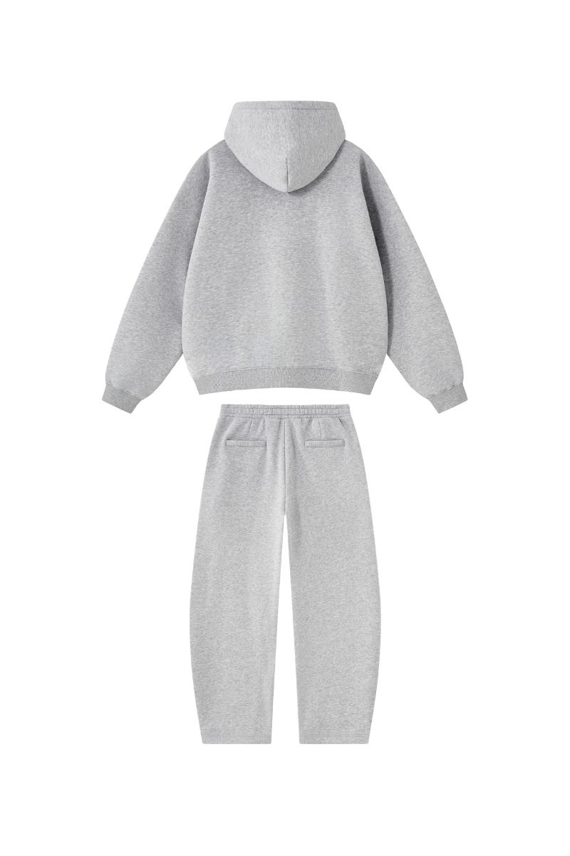 Unisex Fall Clothing Boxy Fleece Hoodie & Wide Pants Set