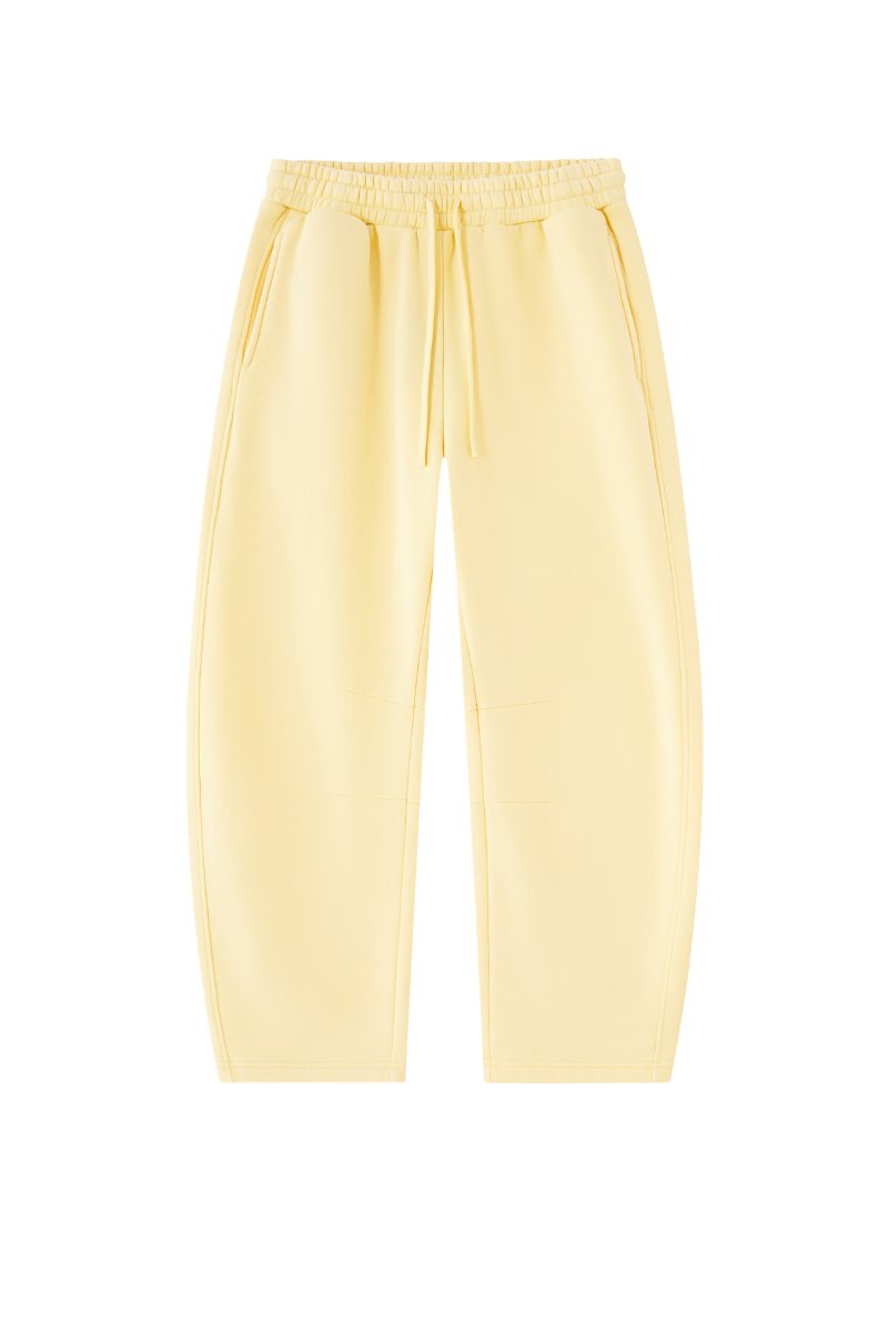 Unisex Fall Clothing Fleece-Lined Curved Wide-Leg Pants