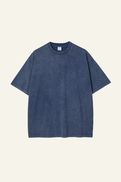 Women's Cotton Streetwear Wax-Dyed Washed Distressed T-shirt