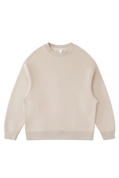 Unisex Fall Winter Fleece-Lined Loose Crewneck Sweatshirt