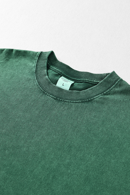 Unisex Fall 250gsm Cotton Wax Washed Long Sleeve Tee