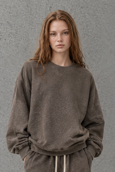 Women Fall Clothing Heathered Old Money Crewneck Sweatshirt