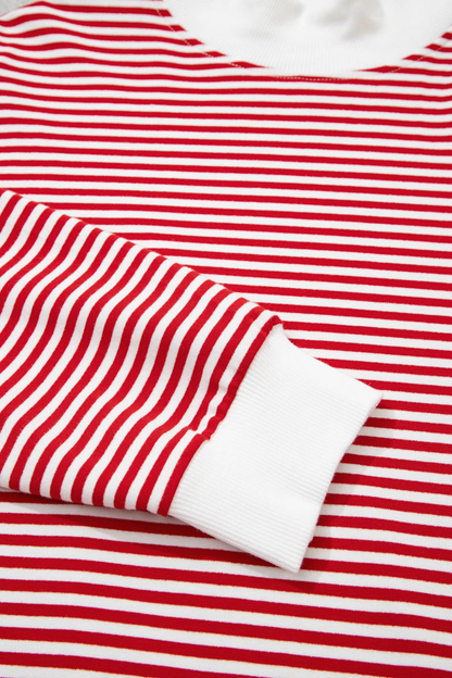 Women's Winter Casual Striped Long Sleeve Two Piece Set