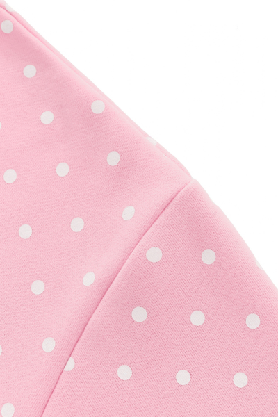 Women's Cozy Fleece Mock Neck Polka Dot Sweatshirt