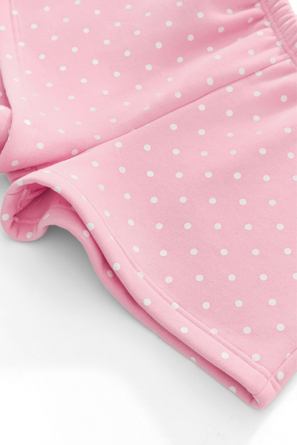 Women Summer Polka Dot Soft Drawstring Pocket Casual Shorts