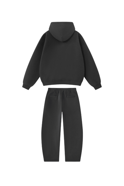 Unisex Fall Clothing Boxy Fleece Hoodie & Wide Pants Set