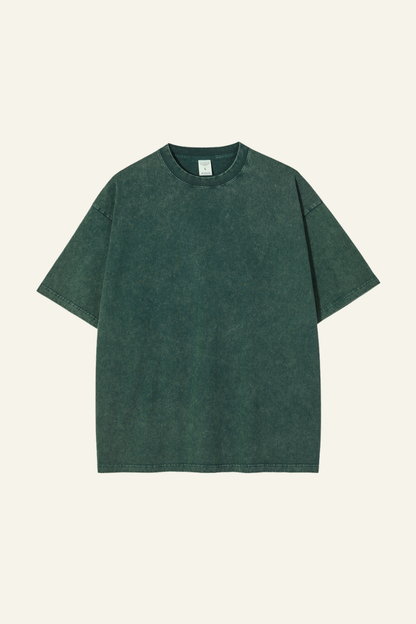 Women's Cotton Streetwear Wax-Dyed Washed Distressed T-shirt