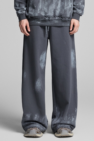 Men Fall Clothing Vintage Paint Straight Leg Sweatpants