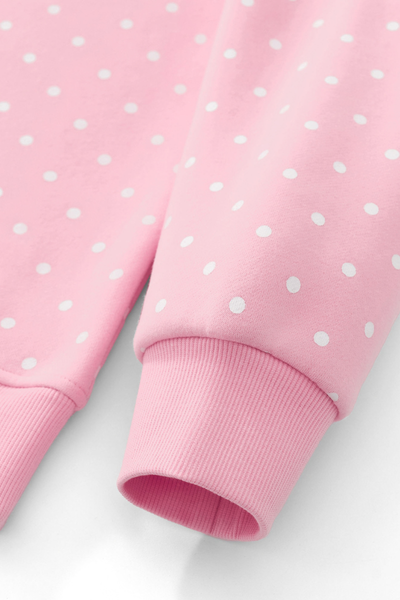 Women's Cozy Fleece Mock Neck Polka Dot Sweatshirt