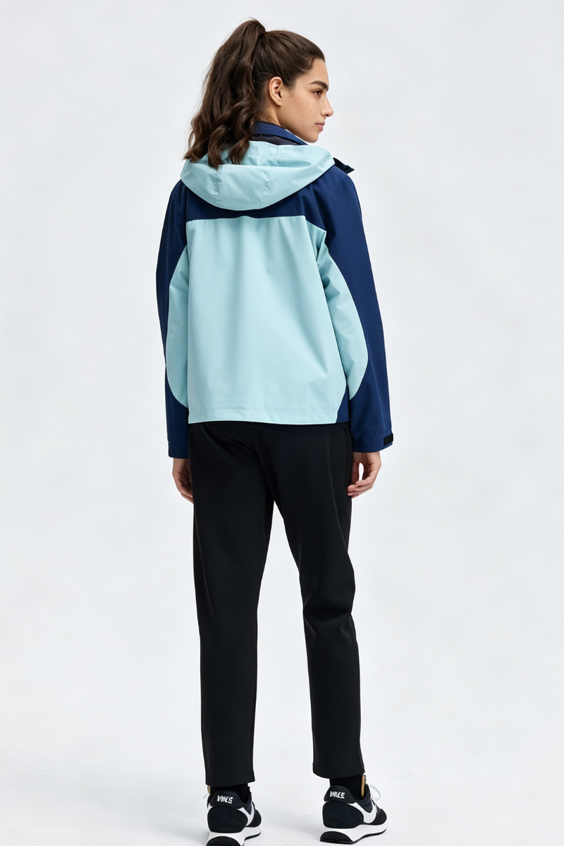 Women's Fall Colorblock Cropped Windproof Shell Jacket