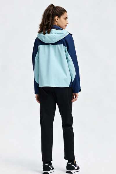 Women's Fall Colorblock Cropped Windproof Shell Jacket