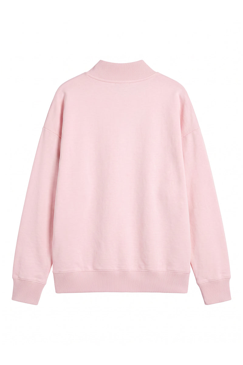 Unisex Fall Fleece Relaxed Mock Neck Sweatshirt