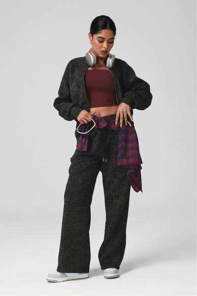 Women's print coat casual pants two-piece set