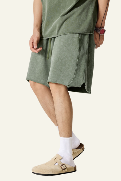 Men's Cotton Streetwear Washed Relaxed Short