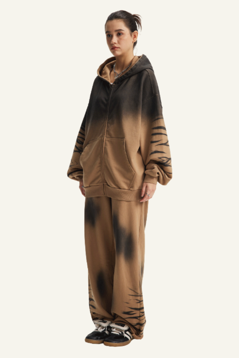 Women's Cotton Set:Hooded Jacket And Sweatpants