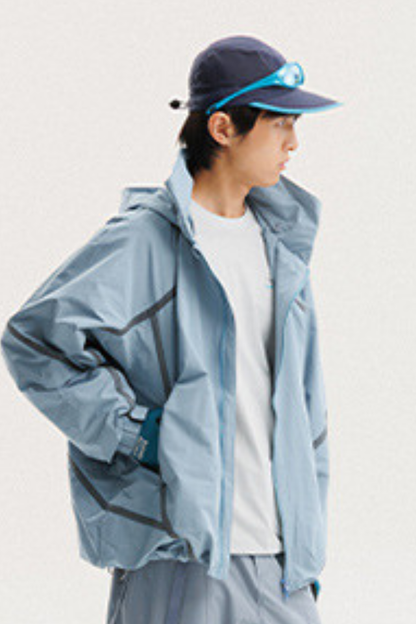 Unisex Mountain Paneled 3D Lightweight Windbreaker Jacket