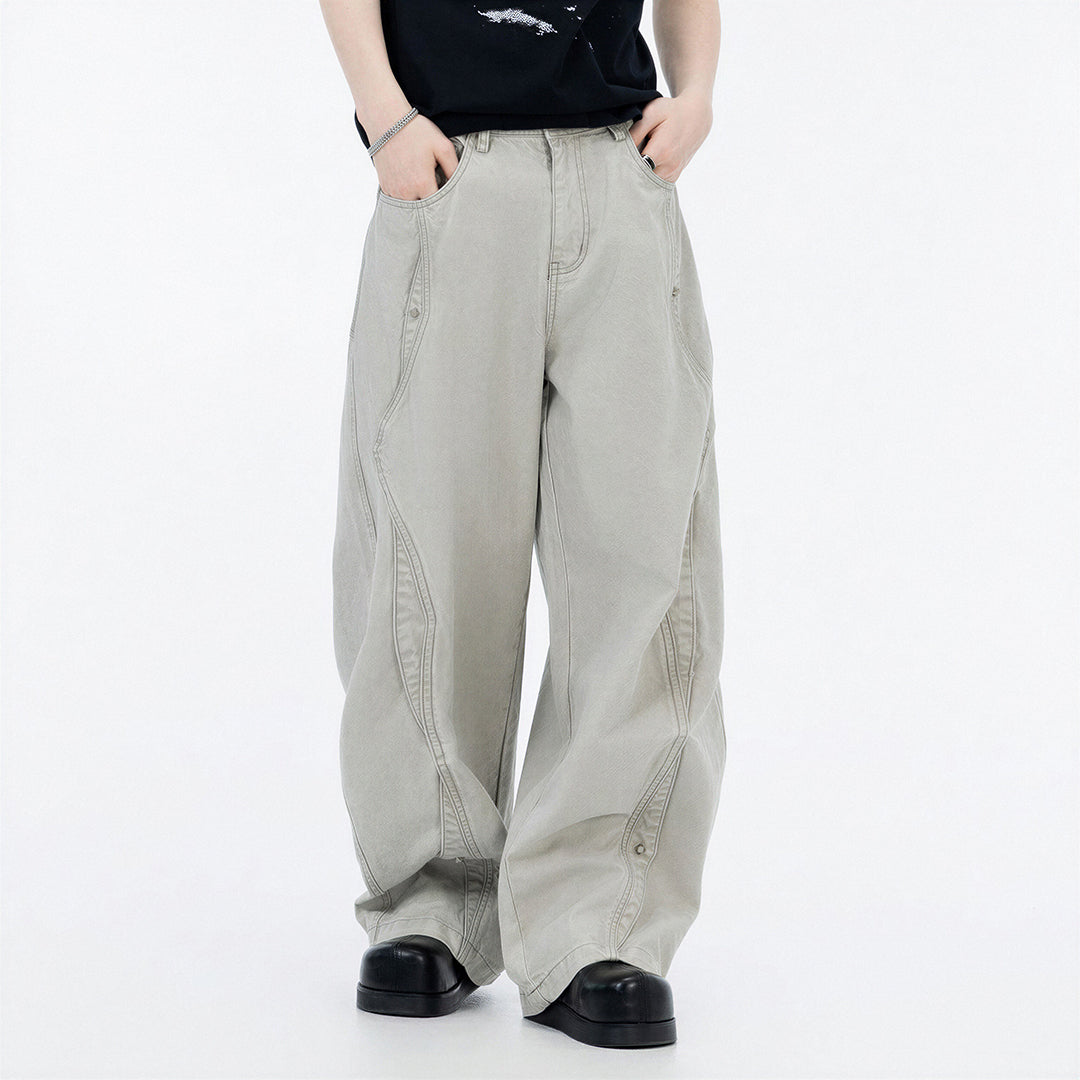 Men's Spring Deconstructed Arc Wide-Leg Pants
