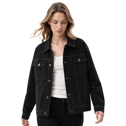 Women's Classic Raw Black Denim Jacket