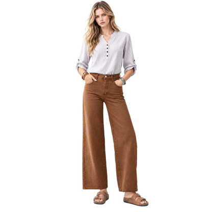 Women's Vintage High Waist Stretch Wide Leg Jeans