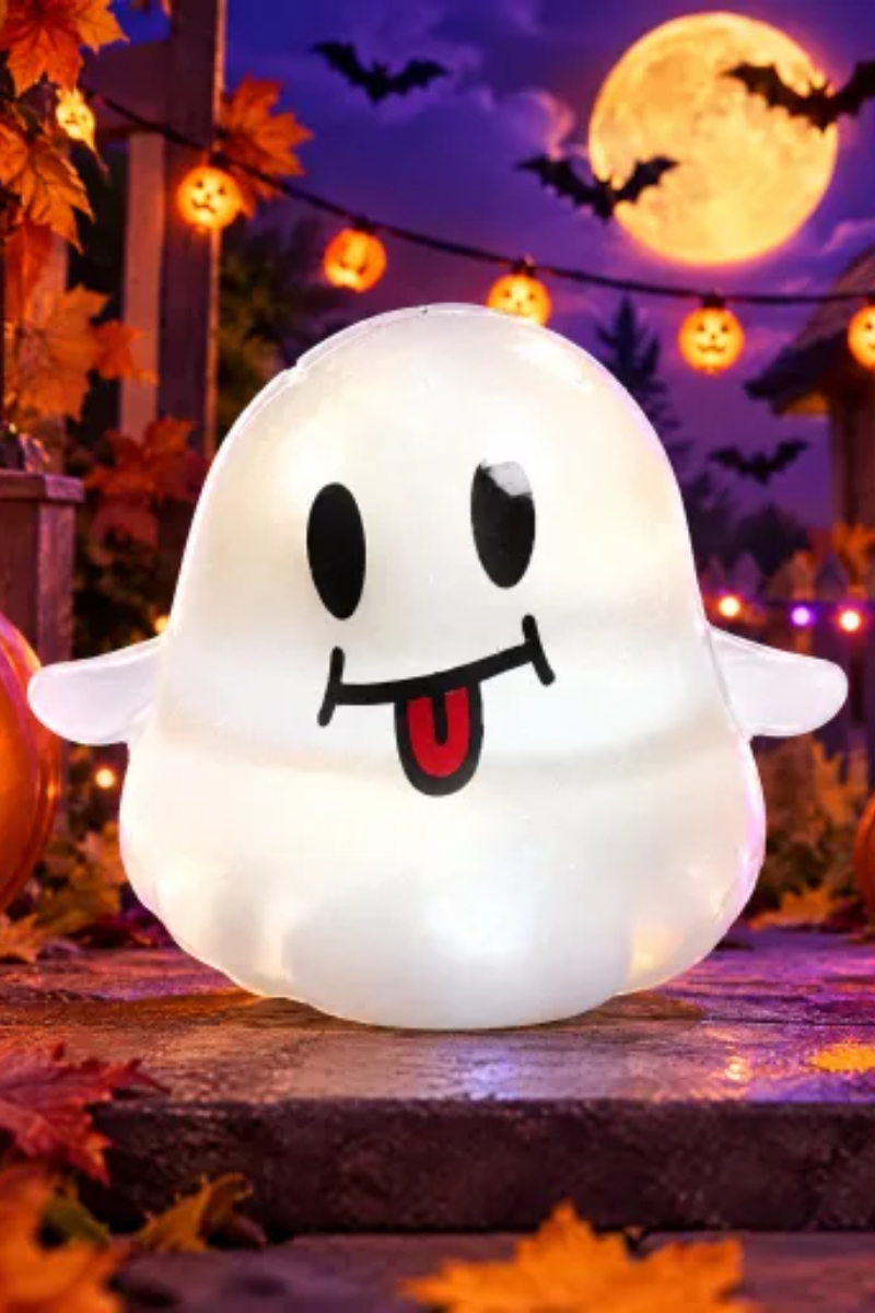 Unisex Fall Halloween Light Up Ghost TPR Squishy Toy