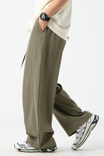 Men's Summer Ice Silk Loose Straight Wrinkle Free Pants