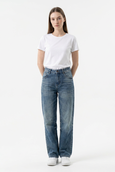 Women's High Waist Loose Straight Leg Jeans