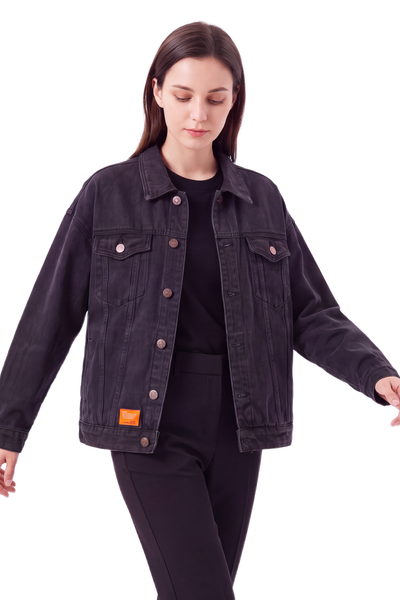 Women's Letter Embroidery  Relaxed Denim Jacket