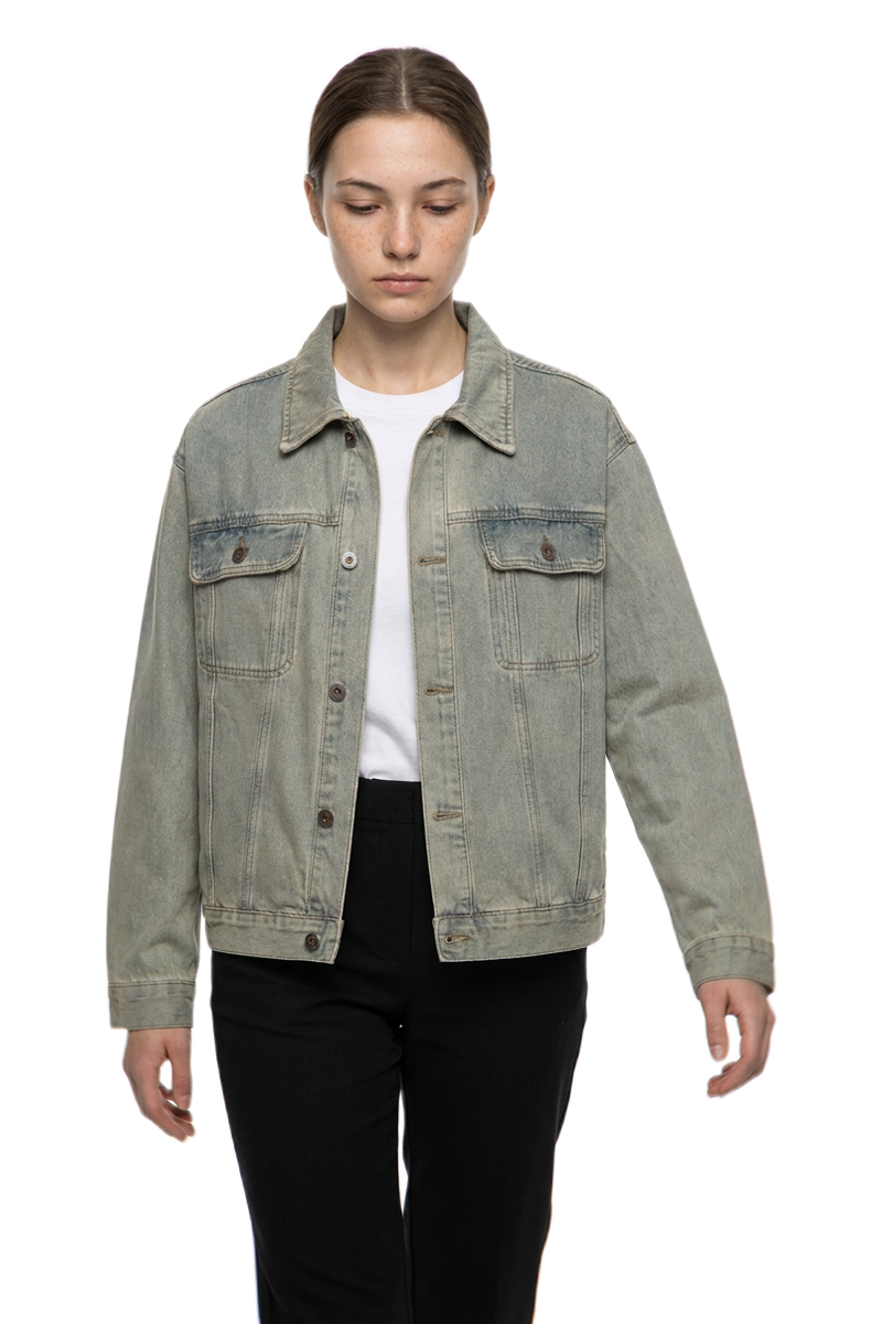 Women's Classic Vintage Blue Relaxed Fit Denim Jacket