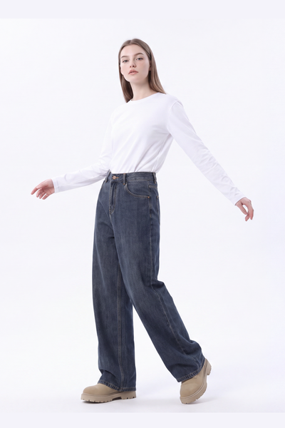 Women's Vintage High Waist Relaxed-Fit Wide Leg Jeans