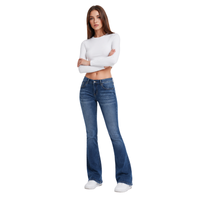 Women's High Waist Stretch Slim Flare Jeans