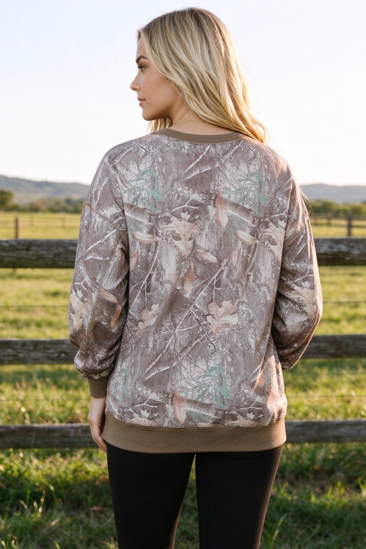 Women's Fall Abstract Print Crewneck Long Sleeve Sweatshirt